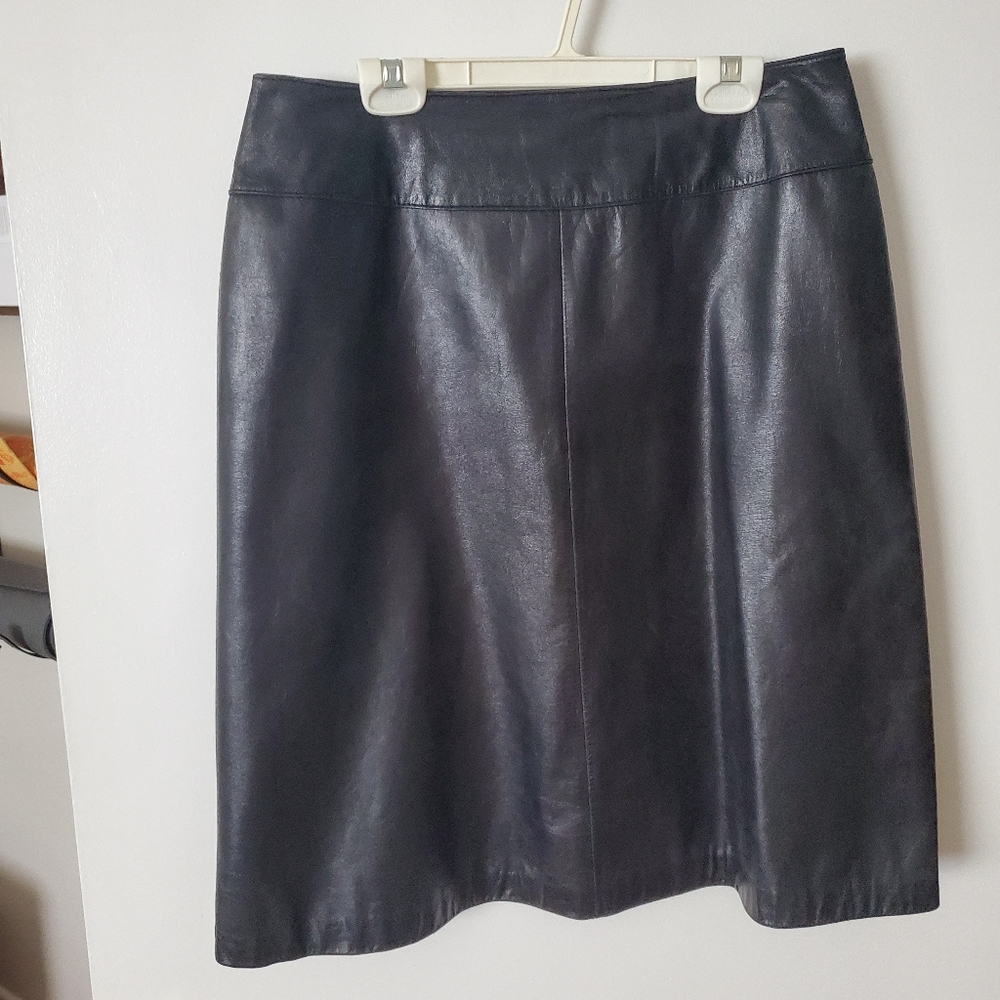Black leather skirt